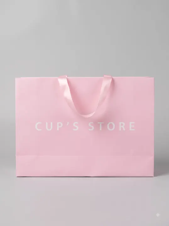 Túi giấy không quai Cup's Store màu hồng phấn - ảnh 2
