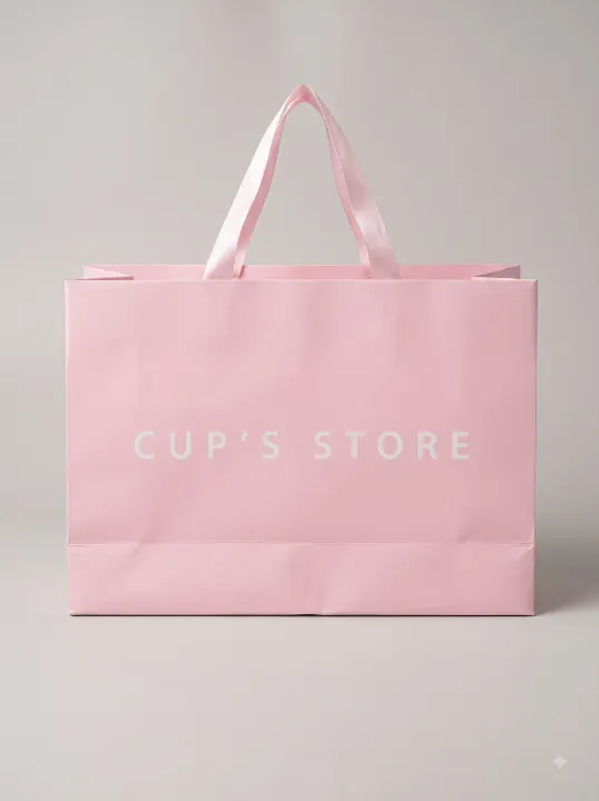 Túi giấy không quai Cup's Store màu hồng phấn - ảnh 3